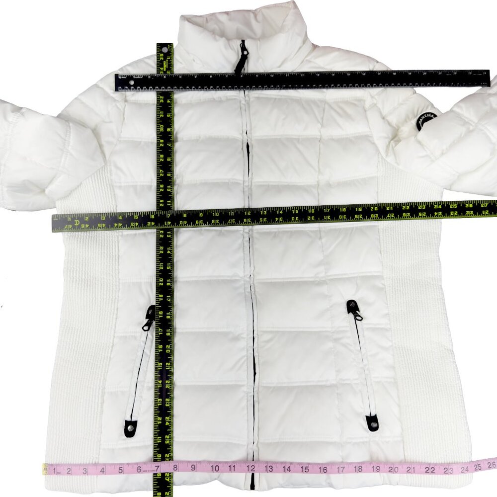 NAUTICA Quilted Puffer Jacket Full Zip Stand Collar White Womens XXL Stretch PNL - Picture 8 of 9